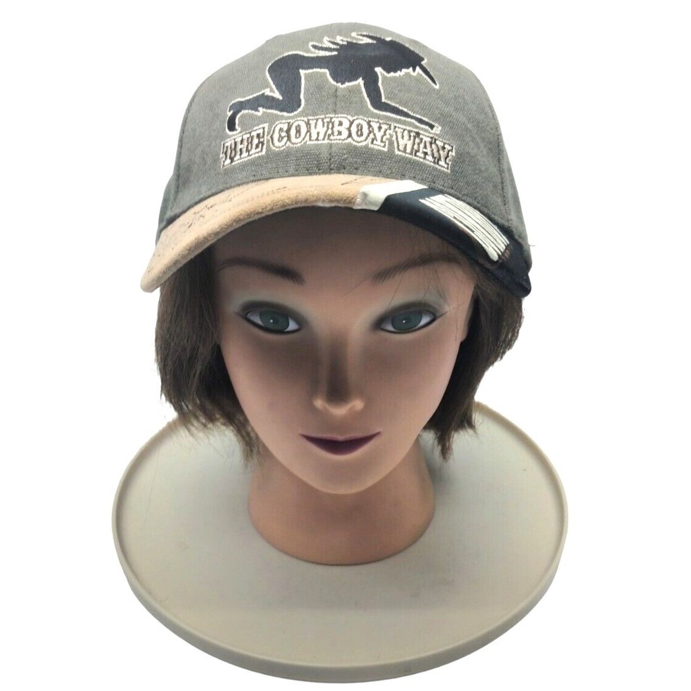 The Cowboys Way Cap TWO TONE Tan Baseball Hat + Cowgirl, adjustable